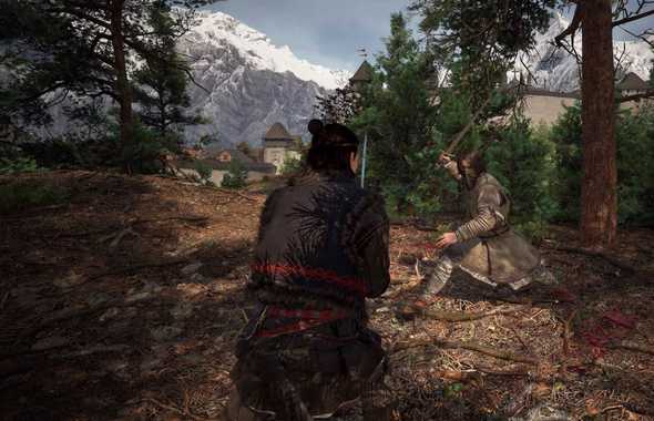 The Blood of Dawnwalker promo gameplay screenshot combat swordplay in forest